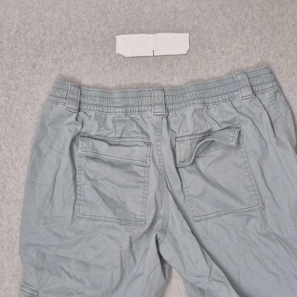 Hollister Women Pants 16R Light Blue Cargo Low-Rise Baggy Button